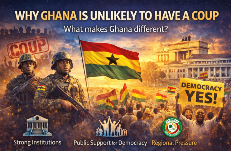 Could a coup happen in Ghana? Explore why strong institutions, public support for democracy, and regional pressure make a successful coup unlikely.